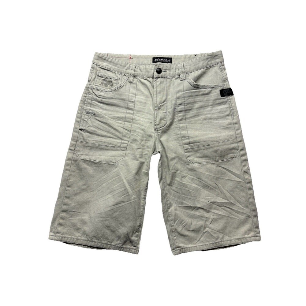 Ecko Unltd Shorts Mens 34 Gray Denim Deep Pockets Casual Workwear Y2K Baggy